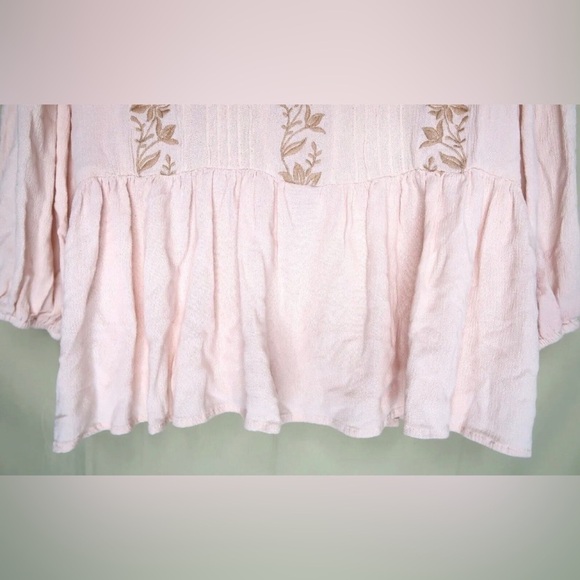 Bohme Embroidered Pink Tunic Top Round Neck Lined Oversized Women’s Size Small - Picture 5 of 10